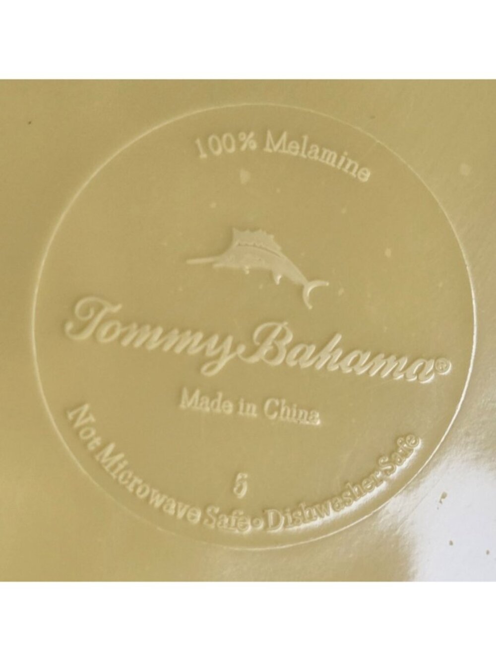 Tommy Bahama Yellow Melamine Dinner Plates Hobnail Square Set of 4 - Picture 7 of 8